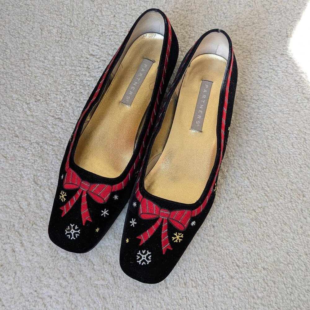 Velvet flats Holiday theme- Size 9.5
